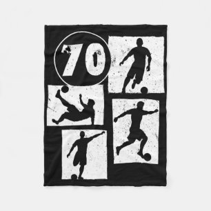70e verjaardag man vrouw voetballer voetbal 70  fleece deken