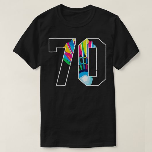 70e Verjaardag Mannen Badminton Speler Badminton 7 T-shirt (Design voorkant)