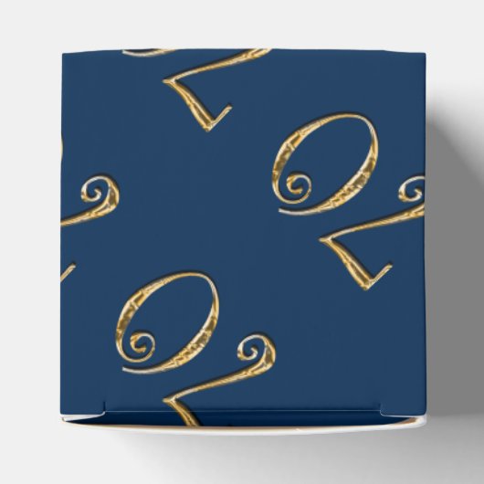 70e verjaardag | MANNEN blauw goud Bedankdoosjes (Bovenkant)