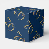 70e verjaardag | MANNEN blauw goud Bedankdoosjes (Achterkant)