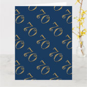 70e verjaardag | MANNEN blauw goud Kaart (Gele Bloem)