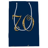 70e verjaardag | MANNEN blauw goud Medium Cadeauzakje (Voorkant)