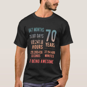 70e verjaardag mannen & vrouwen grappig 70 jaar ou t-shirt