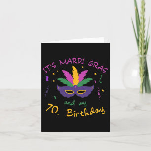 70e verjaardag Mardi Gras Carnaval Viering Shir Kaart