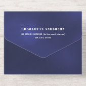 70e Verjaardag marine blauw zilver rsvp All In One Uitnodiging (Achterzijde)