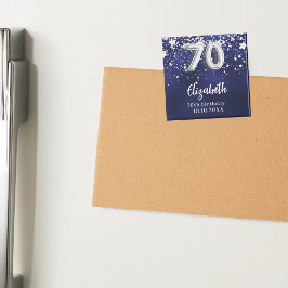 70e verjaardag marinesblauwe zilversterren magneet