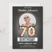 70e verjaardag  marquee dramatische foto kaart (Voorkant)
