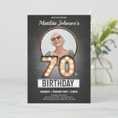 70e verjaardag  marquee dramatische foto kaart (Staand voorkant)