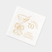 70e verjaardag Martini Cheers Seventy gepersonalis Folie Servetten (Links)