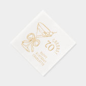 70e verjaardag Martini Cheers Seventy gepersonalis Folie Servetten (Rechts)