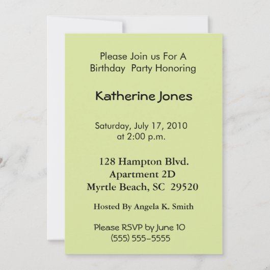 70e verjaardag Martini Party uitnodiging (Achterkant)