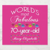 70e verjaardag Meest verbluffend kleurrijk Pareltj Bier Etiket (Enkel label)