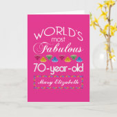 70e verjaardag Meest verbluffend kleurrijk Pareltj Kaart (Gele Bloem)