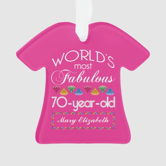 70e verjaardag Meest verbluffend kleurrijk Pareltj Ornament (voorkant)