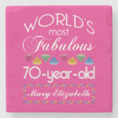 70e verjaardag Meest verbluffend kleurrijk Pareltj Stenen Onderzetter (Voorkant)