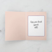 70e verjaardag meisje op schommel met maan kaart (Binnen)