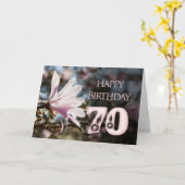 70e verjaardag met magnolia kaart (Gele Bloem)