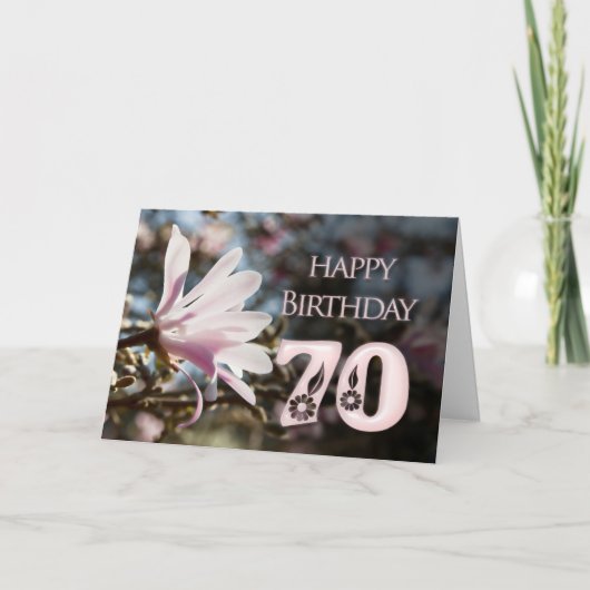 70e verjaardag met magnolia kaart (Voorkant)