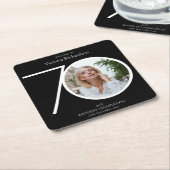 70e verjaardag minimalistische zwarte typografie f kartonnen onderzetters (Schuin)