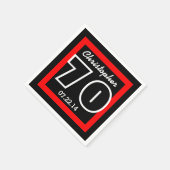 70e verjaardag Modern geometrisch vierkant Lijst Servetten (Hoek)