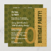 70e verjaardag Modern Gold en Green Funny D848F Kaart (Voorkant / Achterkant)