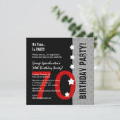 70e verjaardag Modern Red Silver Black Funny D845E Kaart (Staand voorkant)
