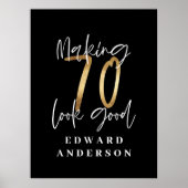 70e verjaardag moderne foto-collage voor zwart en poster (Voorkant)