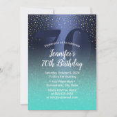 70e verjaardag Moderne Marine Blauw & Turquoise Kaart (Voorkant)