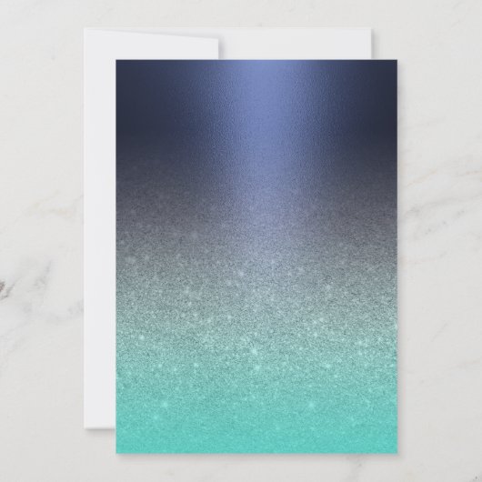 70e verjaardag Moderne Marine Blauw & Turquoise Kaart (Achterkant)