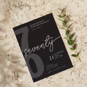 70e verjaardag Moderne minimalistische zwart grijs Kaart