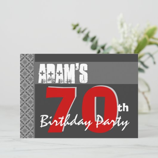 70e verjaardag moderne versie voor zijn rode witte kaart (Staand voorkant)