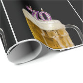 70e verjaardag Mok bier met kaarsen Cadeaupapier (Rol Hoek)