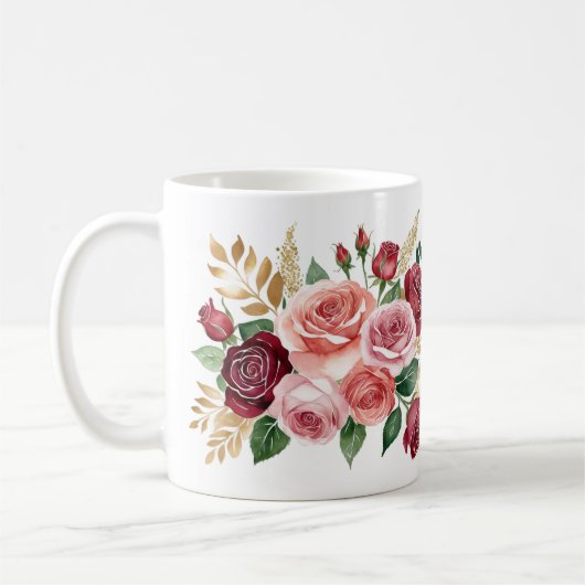 70e verjaardag Mok voor oma - Bloemen Custom Name (Links)