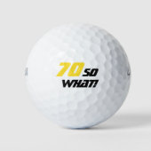 70e Verjaardag Motivatie Elegant Geel Zwart Golfballen (Voorkant)