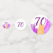 70e verjaardag Motivatie Paarse Tulpen Confetti (Achterkanten)