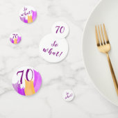 70e verjaardag Motivatie Paarse Tulpen Confetti (Groep)