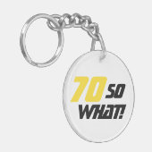 70e verjaardag Motivatie positief geel zwart Sleutelhanger (Voorkant Links)