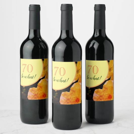 70e verjaardag Motivatie Rozen Wijn Etiket (Flessen)