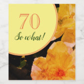 70e verjaardag Motivatie Rozen Wijn Etiket (Enkel label)