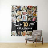 70e verjaardag multi foto achtergrond wandkleed (In situ)