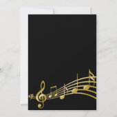 70e verjaardag muzieknoten zwart en goud kaart (Achterkant)