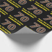 70e verjaardag: Naam & Faux Wood Grain Pattern "70 Cadeaupapier (Hoek)