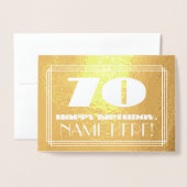 70e verjaardag: Naam + Kunstdeco Geïnspireerde loo Folie Kaarten (Voorkant met envelop)