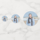 70e verjaardag Navy Blue Balloon Cake Confetti (Achterkanten)