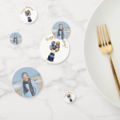 70e verjaardag Navy Blue Balloon Cake Confetti (Groep)