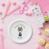 70e verjaardag Navy Blue Balloon Cake Papieren Bordje (Feest)