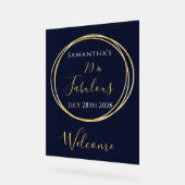 70e verjaardag Navy Gold verjaardagsfeest welkom Acryl Bord (Hoek)