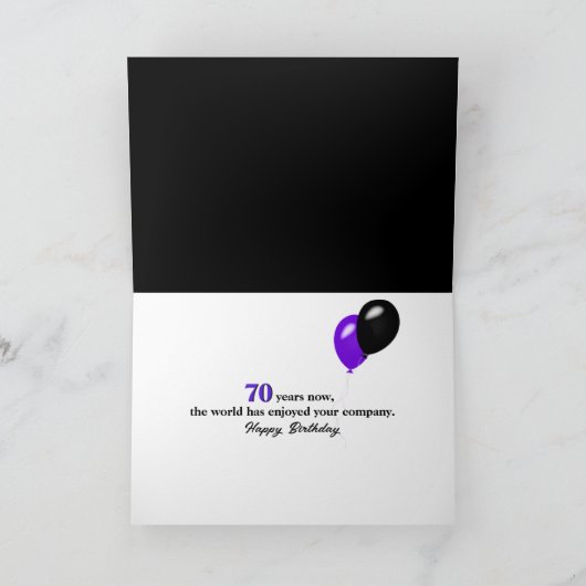 70e verjaardag Neon Optical Illusion Kaart (Binnen)