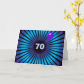70e verjaardag Neon Optical Illusion Kaart (Gele Bloem)