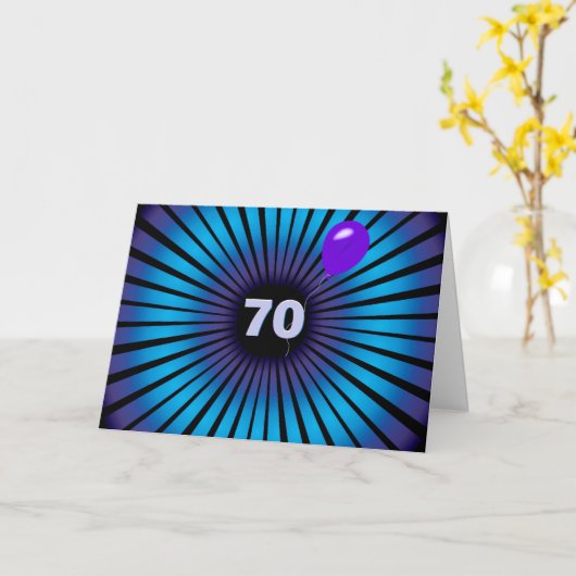 70e verjaardag Neon Optical Illusion Kaart (Gele Bloem)